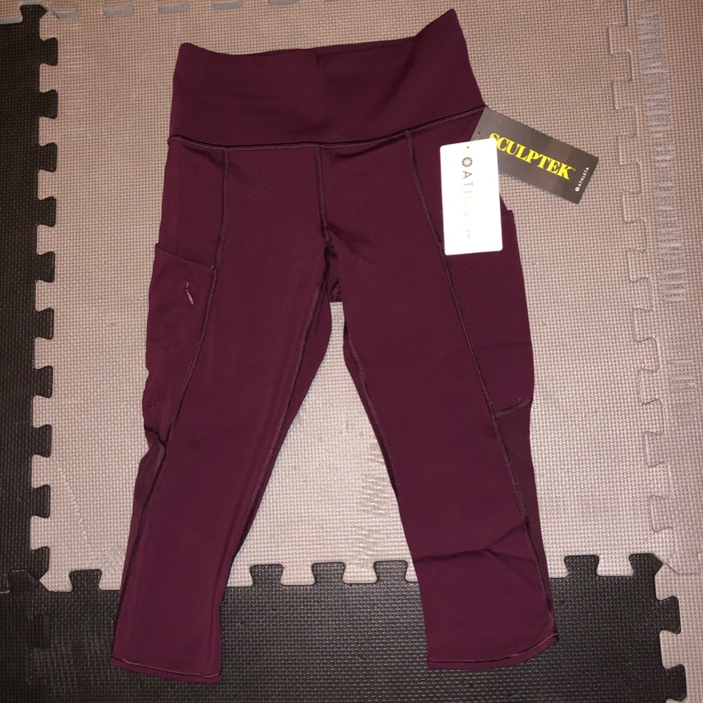 Athleta All In Crop Leggings, in Garnet, Size: XS